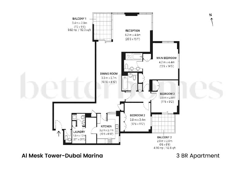 3 BR Al Mesk Tower