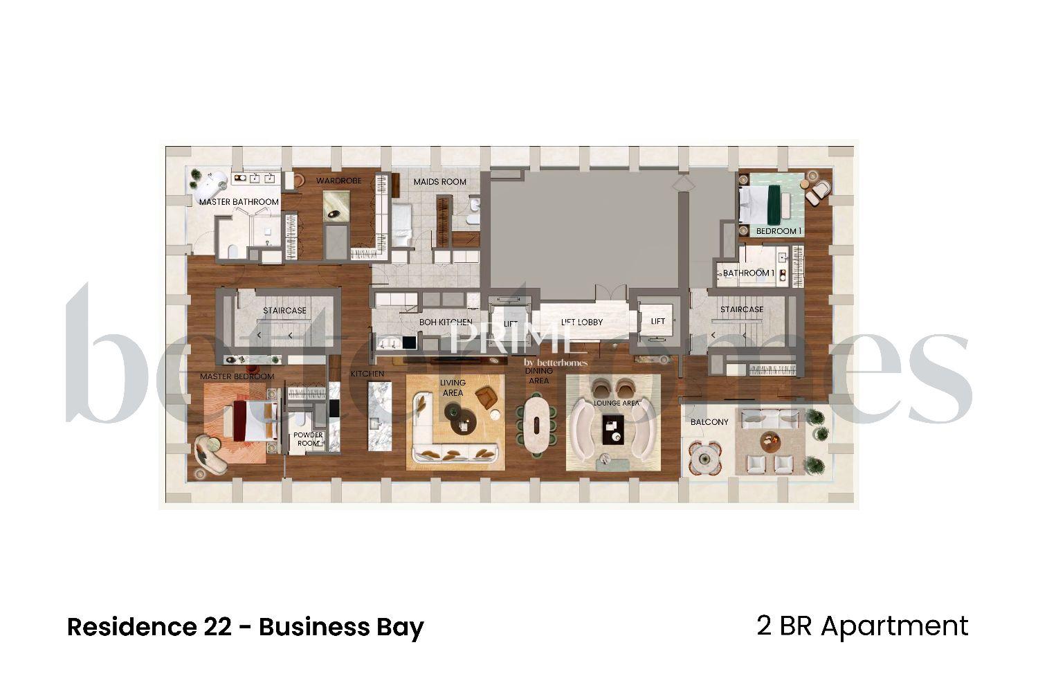 2 Bedrooms Apartment in Residence 22