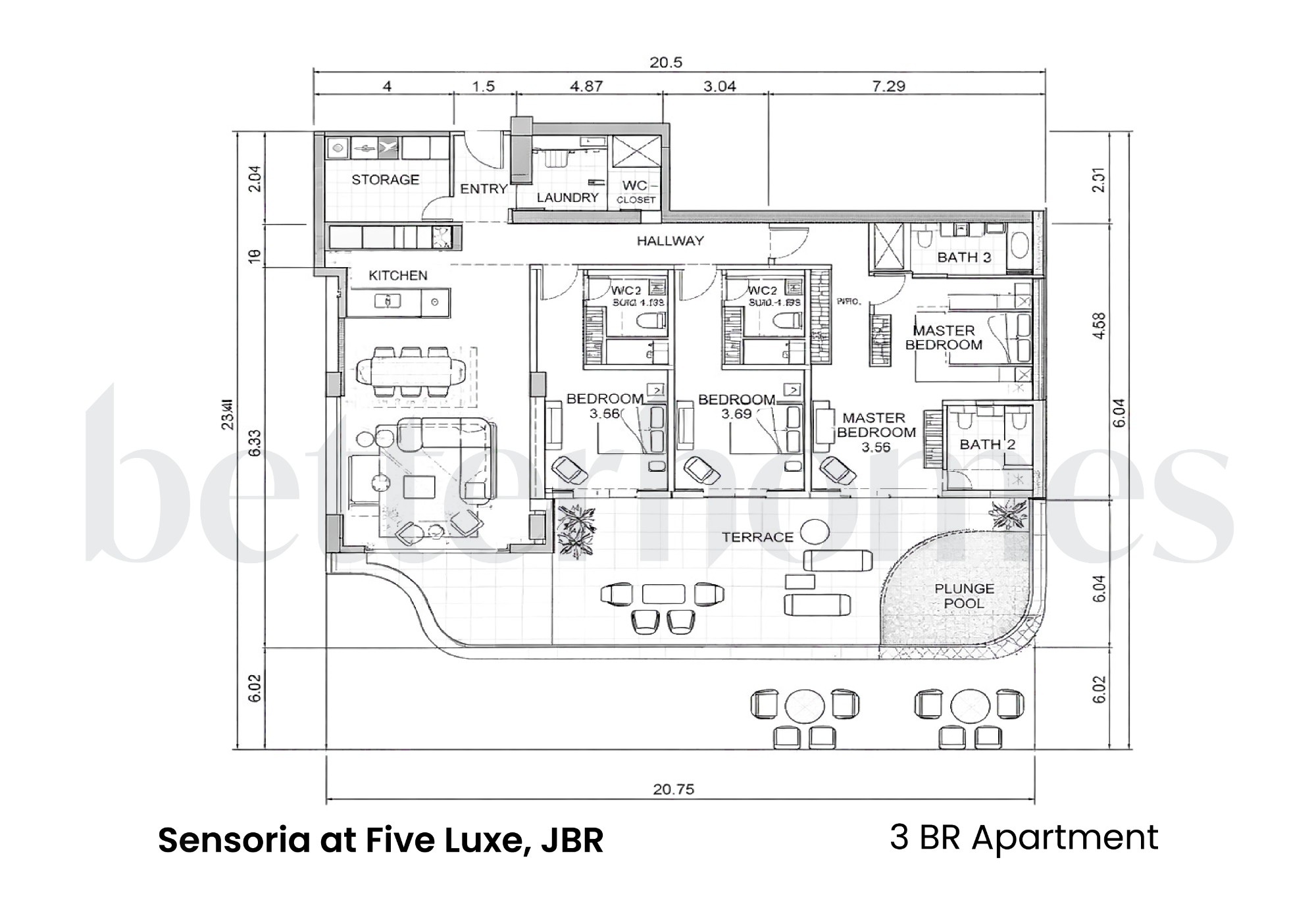 3 Bedrooms Apartment in Sensoria at Five Luxe