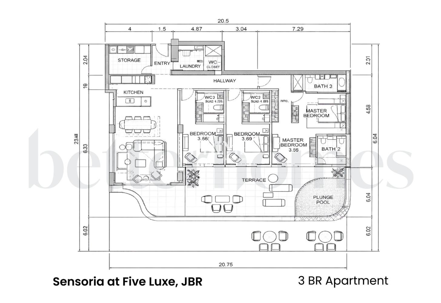 3 Bedrooms Apartment in Sensoria at Five Luxe