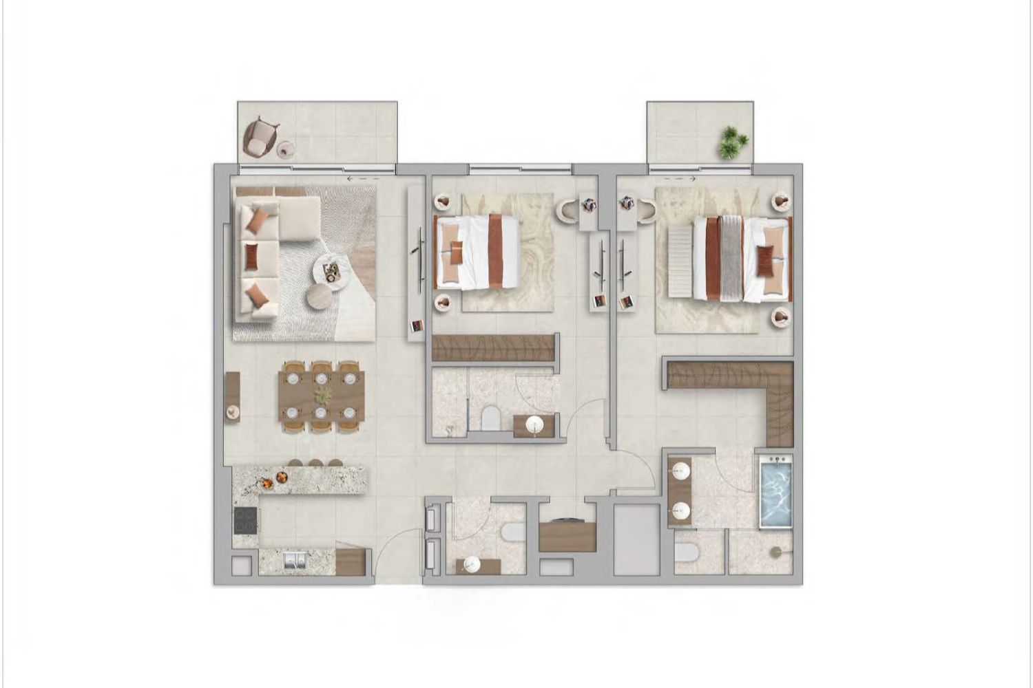 2 Bedrooms Apartment in Teal at Verdes