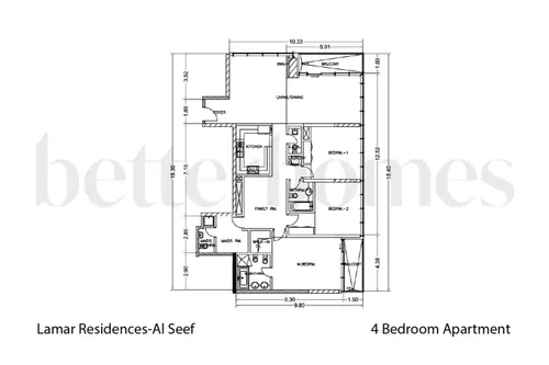 4 Bedrooms Apartment in Lamar Residences