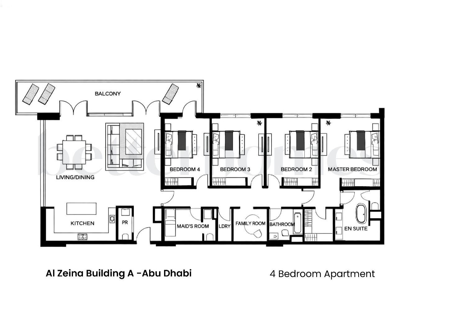 4 Bedrooms Apartment in Building A