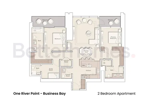 2 Bedrooms Apartment in One River Point