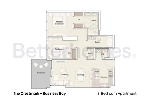2 Bedrooms Apartment in The Crestmark