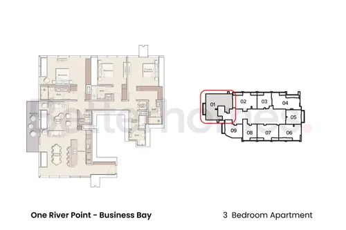 3 Bedrooms Apartment in One River Point