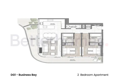 2 Bedrooms Apartment in DG1