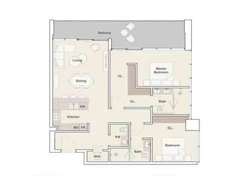 2 Bedrooms Apartment in The Crestmark