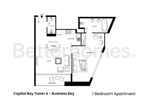 1 Bedroom Apartment in Capital Bay Tower A