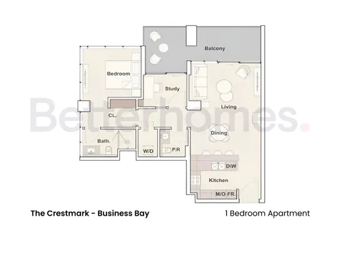 1 Bedroom Apartment in The Crestmark