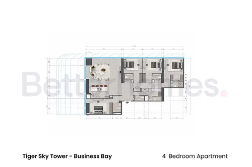 4 Bedrooms Apartment in Tiger Sky Tower