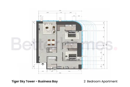 2 Bedrooms Apartment in Tiger Sky Tower