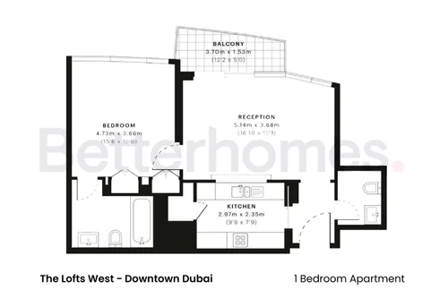1 Bedroom Apartment in The Lofts West