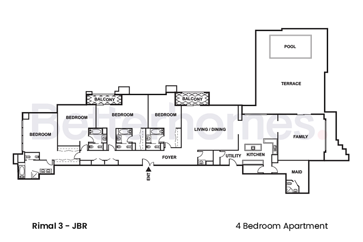 2 Bedrooms Penthouse in Rimal 3