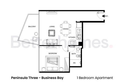 1 Bedroom Apartment in Peninsula Three