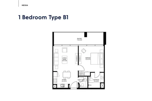 1 Bedroom Apartment in Nesba