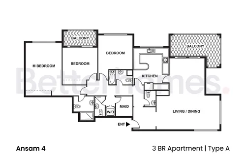 3 Bedrooms Apartment in Ansam 4