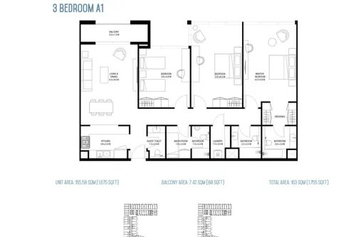 3 Bedrooms Apartment in Rove Home Aljada
