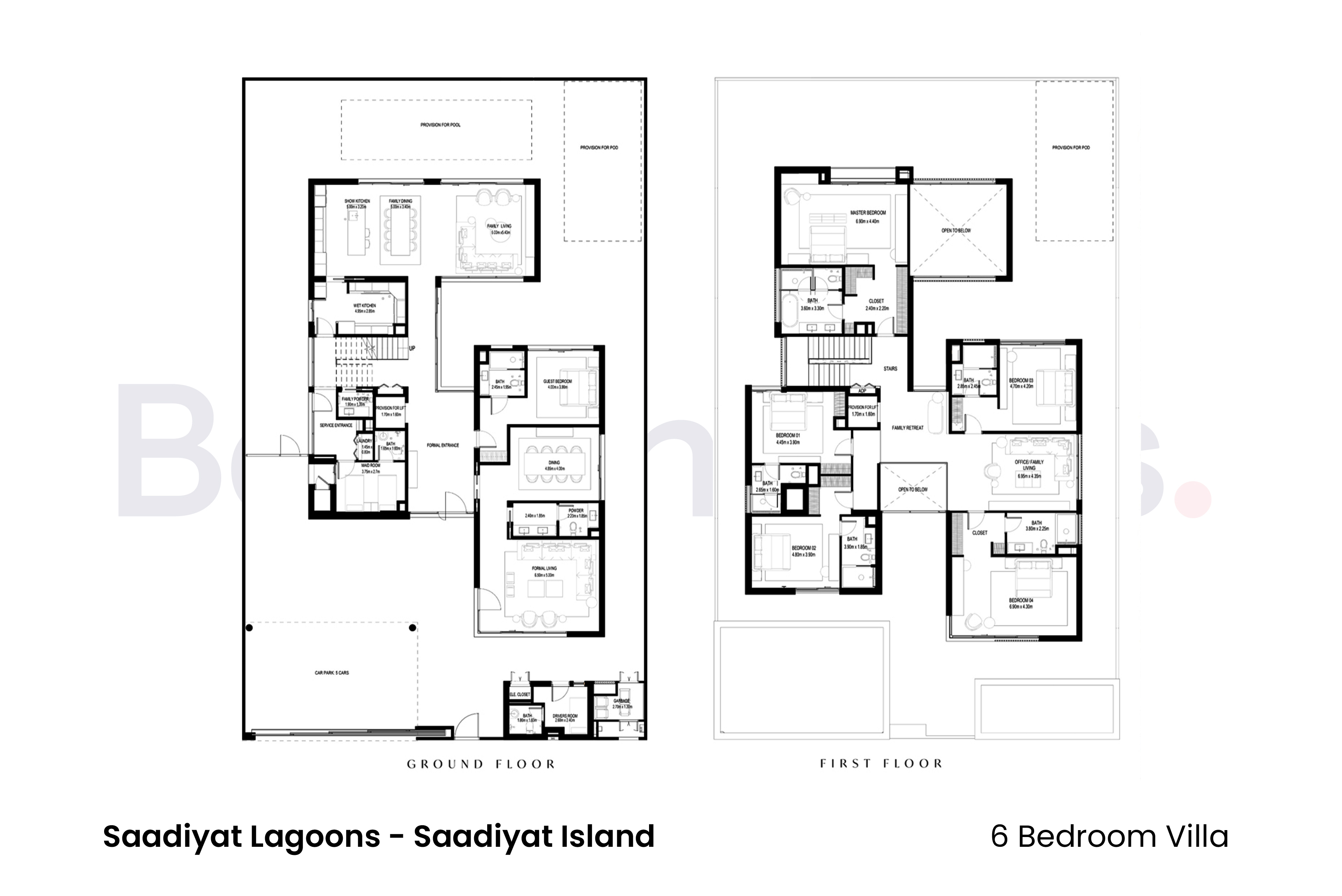 6 Bedrooms Villa in Saadiyat Lagoons Phase 2